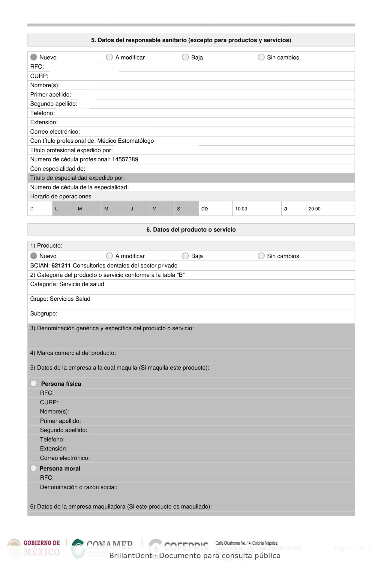 Aviso de Funcionamiento COFEPRIS - página pública 2